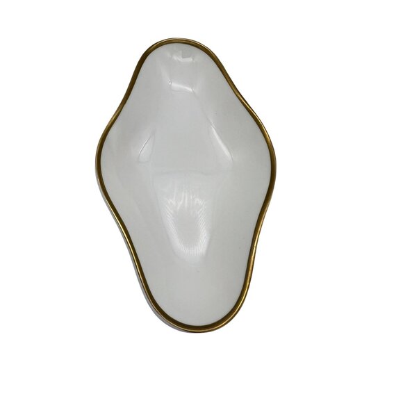 Wedgwood Metallised Bone China Relish Dish White With Gold Trim 6" England - Picture 4 of 5